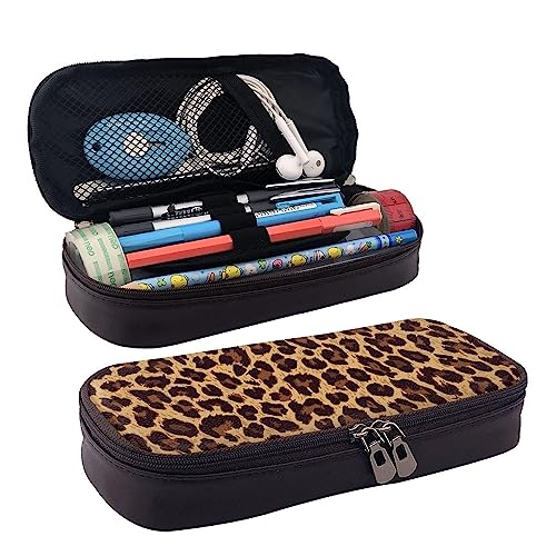 FJQWKLF Federmäppchen mit großem Fassungsvermögen, Markierungsstift-Bleistifttasche, Schreibwarentasche, Stifthalter, kompatibel mit Cool Cheetah Leopard Print für Office College von FJQWKLF