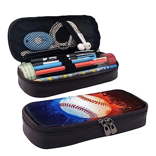 FJQWKLF Federmäppchen mit großem Fassungsvermögen, kompatibel mit Paint Splash Ink Baseball, Mehrzweck-Briefpapier-Bleistiftbeutel, Bleistiftbeutel, Beutelhalterbox für das Büro von FJQWKLF