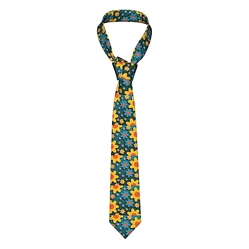 FJQWKLF Flower Power Blumen Ornament Dekoration Herren Krawatte selbst binden verstellbare Neuheit Krawatten Männer Teen Ms Prom Krawatte Party Senior Krawatte von FJQWKLF