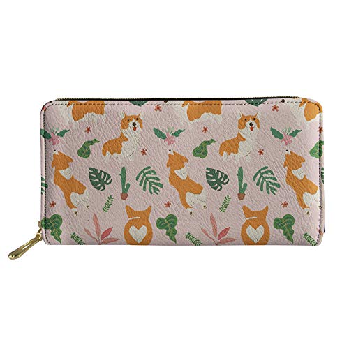 FJQWKLF Frauen Lange Kupplung Brieftasche Mädchen Gedruckt PU Leder Telefon Kartenhalter Reise Geldbörse von FJQWKLF