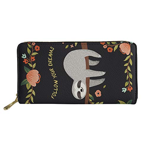 FJQWKLF Frauen Lange Kupplung Brieftasche Mädchen Gedruckt PU Leder Telefon Kartenhalter Reise Geldbörse von FJQWKLF