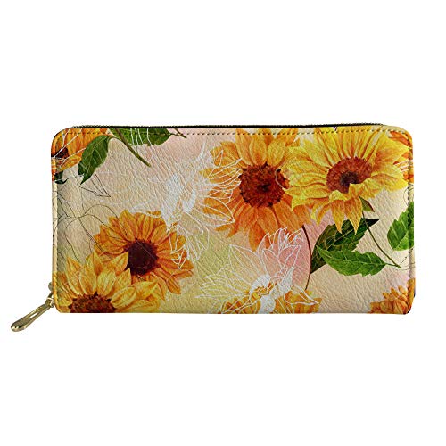 FJQWKLF Frauen Lange Kupplung Brieftasche Mädchen Gedruckt PU Leder Telefon Kartenhalter Reise Geldbörse von FJQWKLF