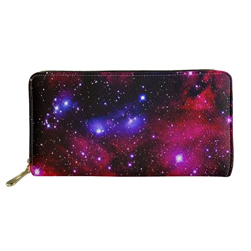FJQWKLF Galaxy Space Printing Kartenhalter Brieftasche Tasche, Damen Geldbörse Cluth Change Purse mit Reißverschluss, modische Lange Geldbeutel von FJQWKLF