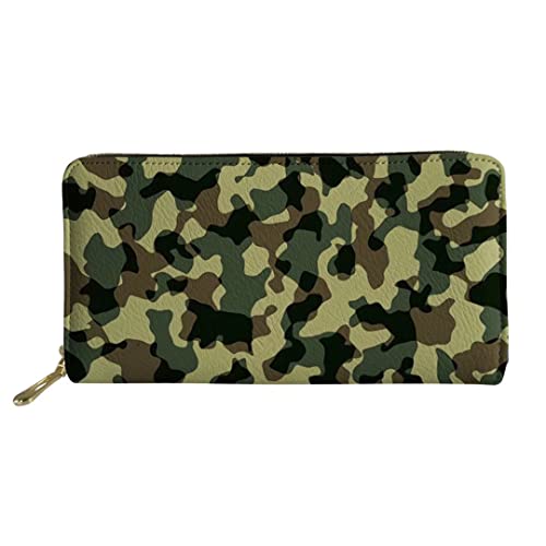 FJQWKLF Geldbörse für Männer Frauen Army Green Camouflage Print Reisehandtaschen Tragbare Handytasche von FJQWKLF