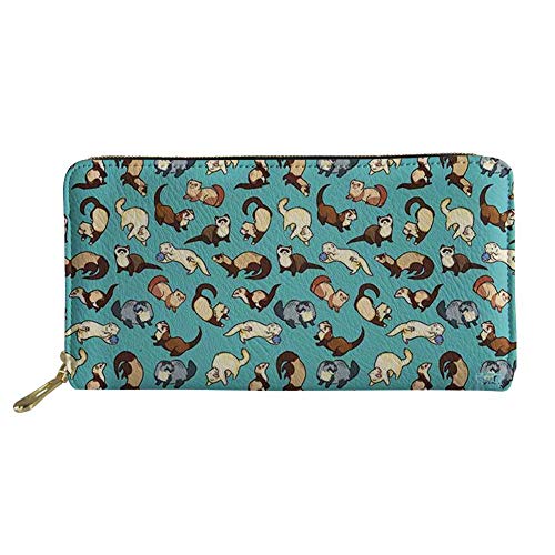 FJQWKLF Geldbörse mit Mehreren Karten, freches Frettchen-Muster, wasserdichte Münzklammer, PU-Leder, Kreditkartenetui, Clutch-Geldbörse FJQWKLF Geldbörse mit Mehreren Karten, freches Frettchen-Muster, wasserdichte Münzklammer, PU-Leder, Kreditkartenetui, Clutch-Geldbörse von FJQWKLF