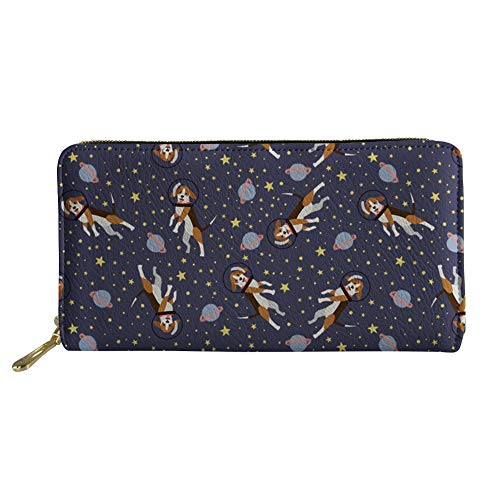 FJQWKLF Geldbörse mit Reißverschluss für Mädchen, multifunktionale Münzklammer, Damen-Kartenhalter, Geldbörse mit Blumen-Welpen-Druck von FJQWKLF