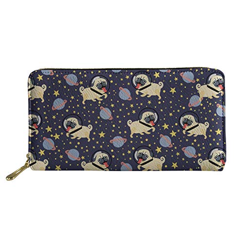 FJQWKLF Geldbörse mit Reißverschluss für Mädchen, multifunktionale Münzklammer, Damen-Kartenhalter, Geldbörse mit Blumen-Welpen-Druck von FJQWKLF