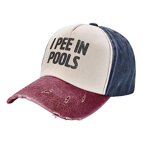 FJQWKLF I Pee in Pool Lustiger Schwimm-Cowboyhut, Vintage, Gewaschene Baseballkappe, Damen, Sonnenhut, Herren, Papahut, Trucker-Mütze, Dunkelrot FJQWKLF I Pee in Pool Lustiger Schwimm-Cowboyhut, Vintage, Gewaschene Baseballkappe, Damen, Sonnenhut, Herren, Papahut, Trucker-Mütze, Dunkelrot von FJQWKLF