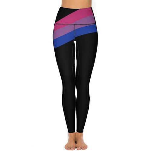 FJQWKLF LGBTQ Bisexual Pride Yogahose mit Taschen, Yogahose mit hoher Taille, Workout-Leggings, Gym-Leggings für Frauen von FJQWKLF
