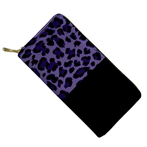 FJQWKLF Leder Geldbörse Geldbörse Kosmetik Make-up Tasche Handy Geldbörse Tasche RFID blockierende Reißverschlusstasche Brieftasche Kartenetui Leopard von FJQWKLF