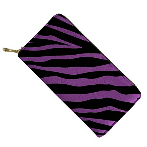 FJQWKLF Leder Geldbörse Geldbörse Kosmetik Make-up Tasche Handy Geldbörse Tasche RFID blockierende Reißverschlusstasche Geldbörse Kartenetui Zebra von FJQWKLF