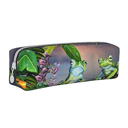 FJQWKLF Lustiges, stilvolles Federmäppchen aus Leder mit Avocado-Cartoon-Motiv – Sorgen Sie für Ordnung bei Ihren Schreibwaren! von FJQWKLF