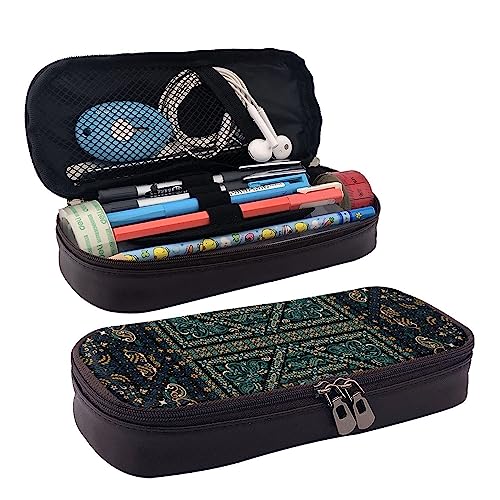 FJQWKLF Lustiges Federmäppchen mit Reißverschluss, kompatibel mit Boho-Vintage-Paisley-Bandana-Druck, großes Fassungsvermögen, Oxford-Federmäppchen, Make-up-Tasche, Geschenk-Bleistiftbox von FJQWKLF