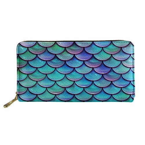 FJQWKLF Mermaid Print Lady Girls Key Coin Money Handtasche, Long Style Holder Organizer für Travel Shopping Outdoor-Accessoires, wasserdicht von FJQWKLF