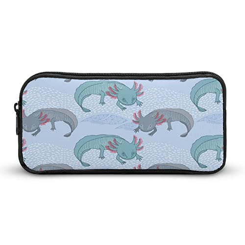 FJQWKLF Mexikanische Axolotl auf dem Meer, bedrucktes Federmäppchen, Stiftbeutelhalter, Schreibwarenbox, Make-up-Organizer, Aufbewahrungstasche von FJQWKLF