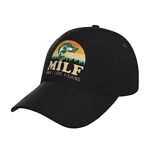 FJQWKLF Milf Man I Love Fishing Baseball Cap Freizeit Truck Driver Hat von FJQWKLF
