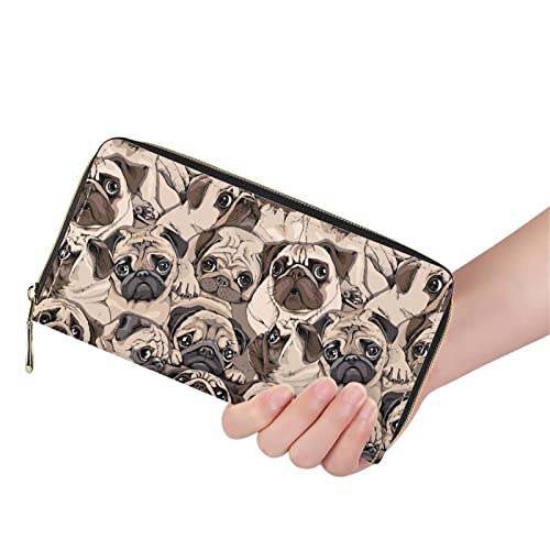 FJQWKLF Niedliche Tier-Frauen-Leder-Geldbörsen-Kupplungs-Lange Geldbörsen-Telefon-Kartenhalter von FJQWKLF