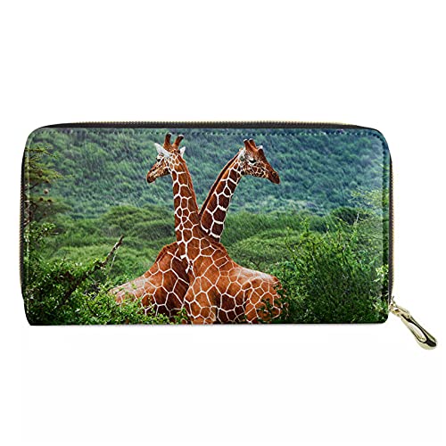 FJQWKLF Niedliche Tier-Frauen-Leder-Geldbörsen-Kupplungs-Lange Geldbörsen-Telefon-Kartenhalter von FJQWKLF