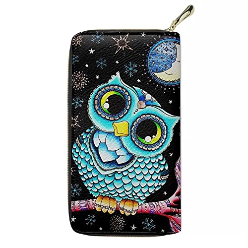 FJQWKLF Niedliche Tier-Frauen-Leder-Geldbörsen-Kupplungs-Lange Geldbörsen-Telefon-Kartenhalter von FJQWKLF