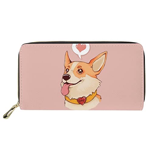 FJQWKLF Niedliche Tier-Frauen-Leder-Geldbörsen-Kupplungs-Lange Geldbörsen-Telefon-Kartenhalter von FJQWKLF