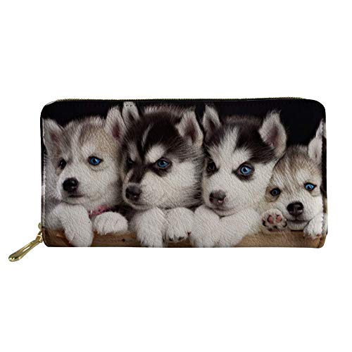 FJQWKLF Niedliche Tier-Frauen-Leder-Geldbörsen-Kupplungs-Lange Geldbörsen-Telefon-Kartenhalter von FJQWKLF