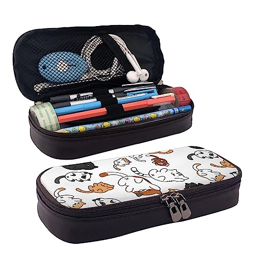 FJQWKLF Niedliche und stilvolle Stifttasche mit robustem Reißverschluss, langlebige Make-up-Tasche, Bleistiftbox für das College, kompatibel mit der Stifttasche „Cute Cats“. von FJQWKLF