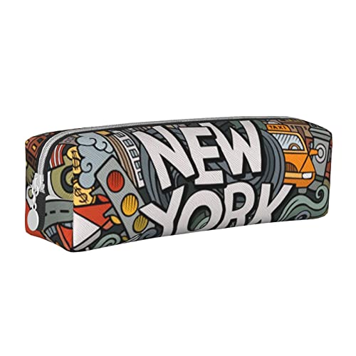 FJQWKLF Ölgemälde mit Lavendel, stilvolles Federmäppchen aus Leder – Sorgen Sie für Ordnung bei Ihren Schreibwaren! von FJQWKLF