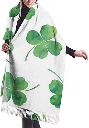 FJQWKLF Pashmina-Wickelschal für Damen, Schal mit vierblättrigem Kleeblatt, gemütlich, weich, modisch, warm, großer Schal, langer Schal von FJQWKLF