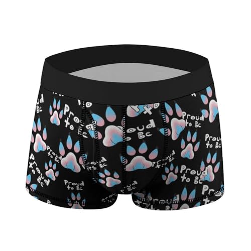 FJQWKLF Proud to Be Transgender Furry Herren-Boxershorts, atmungsaktive Stretch-Unterwäsche, weiche Unterhose von FJQWKLF