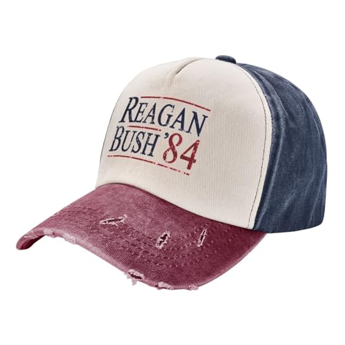 FJQWKLF Reagan Bush 84-Hüte Golfmütze Reisemütze Wandermütze Damen Geschenke für Herren Sommermütze Dunkelrote Baseballmützen Trucker Cap von FJQWKLF