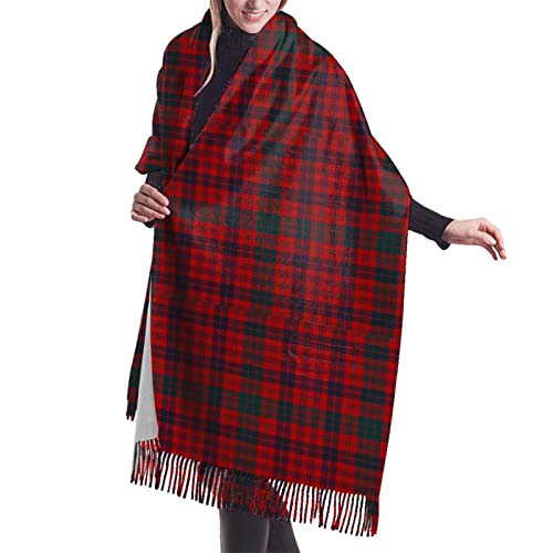 FJQWKLF Ross – Rot – Tartan – Clans of Scotland Damen-Schal, langer Schal, Kaschmir-Haptik, warmer Winterschal, 196,5 x 68,6 cm von FJQWKLF