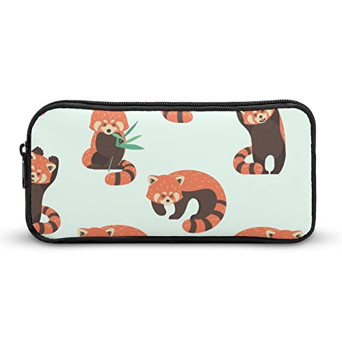 FJQWKLF Roter Panda bedrucktes Federmäppchen, Stiftetasche, Halter, Schreibwarenbox, Make-up-Organizer, Aufbewahrungstasche von FJQWKLF