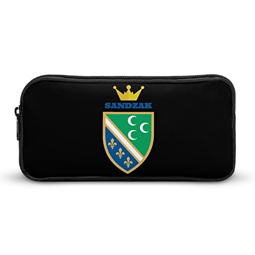 FJQWKLF Sandzak Federmäppchen mit Flagge und Krone, Bedruckt, Stiftetasche, Halter, Schreibwarenbox, Make-up-Organizer, Aufbewahrungstasche FJQWKLF Sandzak Federmäppchen mit Flagge und Krone, Bedruckt, Stiftetasche, Halter, Schreibwarenbox, Make-up-Organizer, Aufbewahrungstasche von FJQWKLF