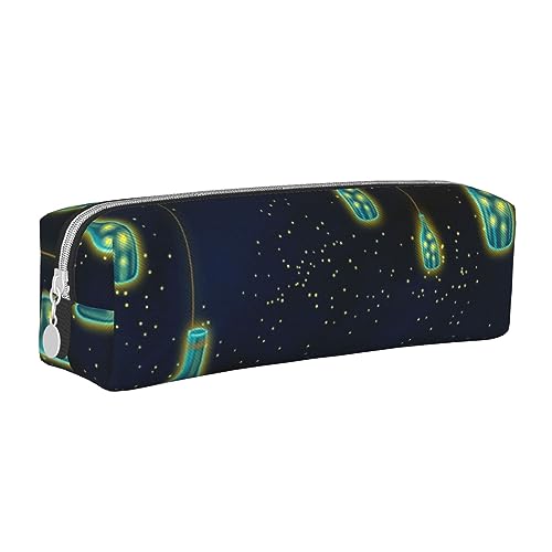 FJQWKLF Stilvolles Federmäppchen aus Leder im Bibliotheks-Bücherregal-Stil – Sorgen Sie für Ordnung bei Ihren Schreibwaren! von FJQWKLF