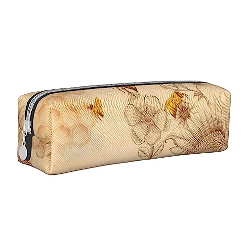 FJQWKLF Stilvolles Federmäppchen aus Leder mit der Aufschrift „Meeresschildkröte schwimmt über Einer Koralle – Sorgen Sie für Ordnung bei Ihren Schreibwaren! von FJQWKLF