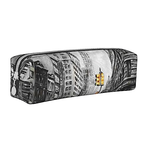 FJQWKLF Stilvolles Federmäppchen aus goldschwarzem Leder – Sorgen Sie für Ordnung bei Ihren Schreibwaren! von FJQWKLF