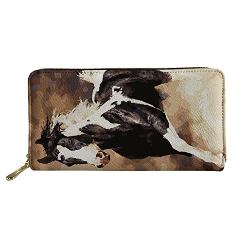 FJQWKLF Teenager-Mädchen-Clutch-Handtasche Tägliche wasserdichte Brieftasche Lässige Münzklammer PU-Leder-Geldbörse von FJQWKLF