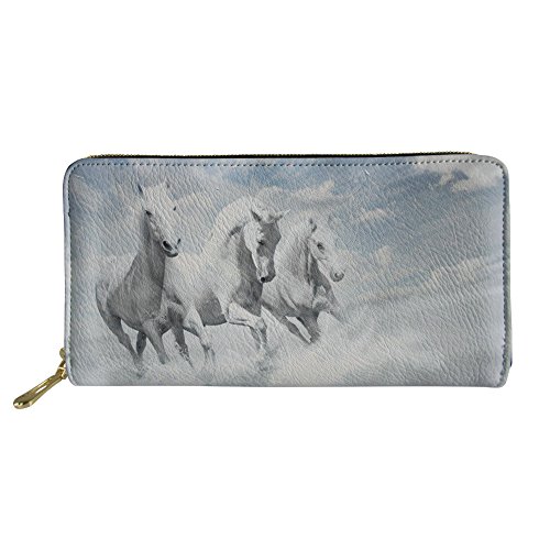 FJQWKLF Teenager-Mädchen-Clutch-Handtasche Tägliche wasserdichte Brieftasche Lässige Münzklammer PU-Leder-Geldbörse von FJQWKLF