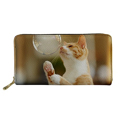 FJQWKLF Teenager-Mädchen-Clutch-Handtasche Tägliche wasserdichte Brieftasche Lässige Münzklammer PU-Leder-Geldbörse von FJQWKLF