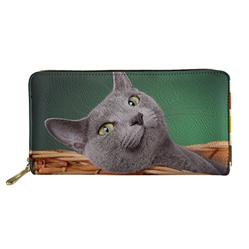 FJQWKLF Teenager-Mädchen-Clutch-Handtasche Tägliche wasserdichte Brieftasche Lässige Münzklammer PU-Leder-Geldbörse von FJQWKLF