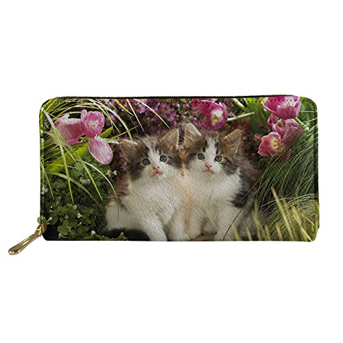 FJQWKLF Teenager-Mädchen-Clutch-Handtasche Tägliche wasserdichte Brieftasche Lässige Münzklammer PU-Leder-Geldbörse von FJQWKLF