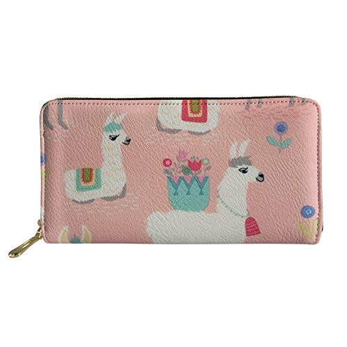 FJQWKLF Tier Bedruckte PU-Leder-Frauen-Handtasche Lange Geldbörse Alpaka #1 von FJQWKLF