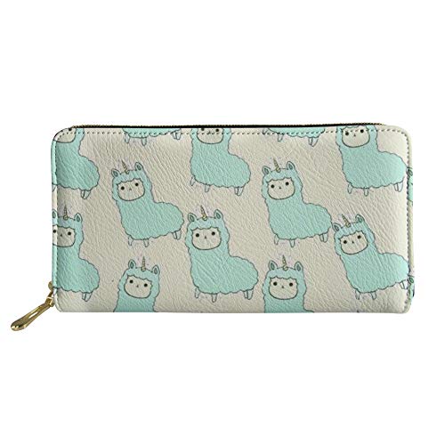 FJQWKLF Tier Bedruckte PU-Leder-Frauen-Handtasche Lange Geldbörse Alpaka #4 von FJQWKLF