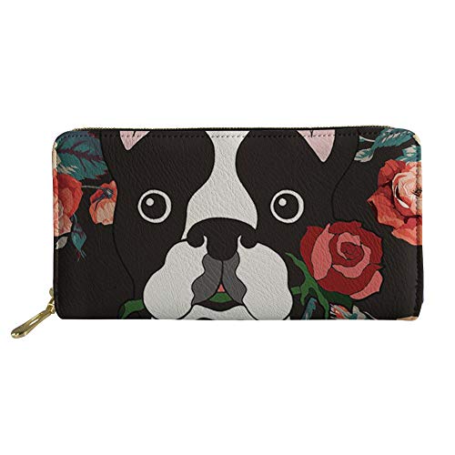FJQWKLF Tierbedruckte PU-Leder-Frauen-Handtasche-Lange Geldbörsen-Bulldogge #1 von FJQWKLF
