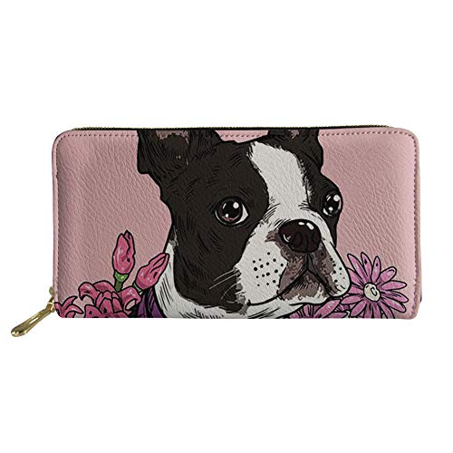 FJQWKLF Tierbedruckte PU-Leder-Frauen-Handtasche-Lange Geldbörsen-Bulldogge #2 von FJQWKLF
