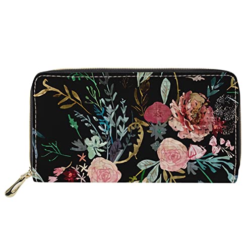 FJQWKLF Tragbare Frauen-Beutel-Geldbörse mit RFID-Blockierung aus Leder für Mädchen mit Blumenmalerei-Design FJQWKLF Tragbare Frauen-Beutel-Geldbörse mit RFID-Blockierung aus Leder für Mädchen mit Blumenmalerei-Design von FJQWKLF