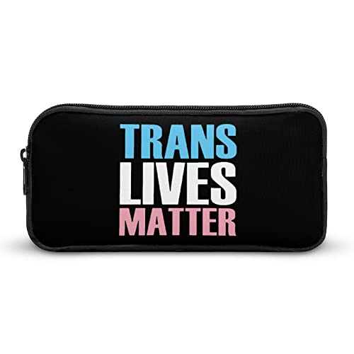 FJQWKLF Trans Transgender Lives Matter – LGBT Pride bedrucktes Federmäppchen, Stiftebeutel, Halter, Schreibwarenbox, Make-up-Organizer, Aufbewahrungstasche von FJQWKLF
