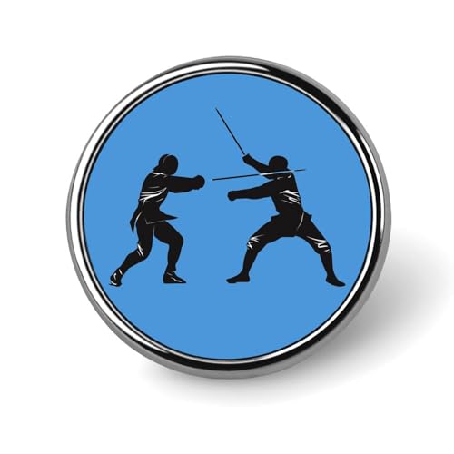 Fecht-Silhouette, runde Abzeichen, personalisierte Knopf-Brosche, Anstecknadeln für Kleidungsdekoration von FJQWKLF