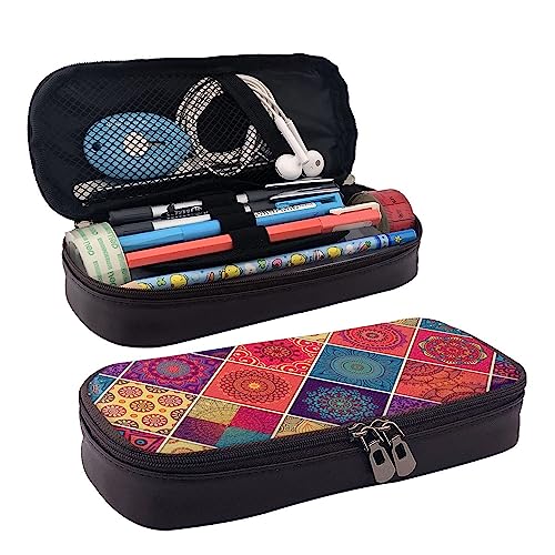 Federmäppchen mit großem Fassungsvermögen, kompatibel mit Vintage-Oriental-Mandala, Oxford-Bleistifttasche, Aufbewahrungstasche, Stift, Bleistift, Marker, Schreibwarentasche für das College-Büro von FJQWKLF