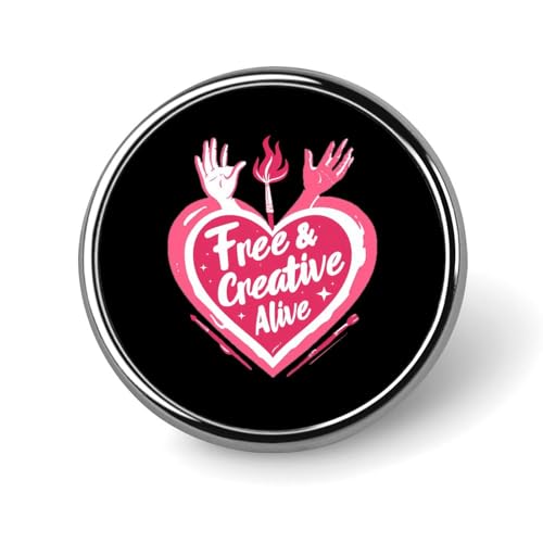 Free Creative Alive Runde Brosche Niedliche Anstecknadeln Dekoration Schmuck für Männer Frauen Metall Anstecknadeln von FJQWKLF